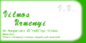 vilmos urmenyi business card